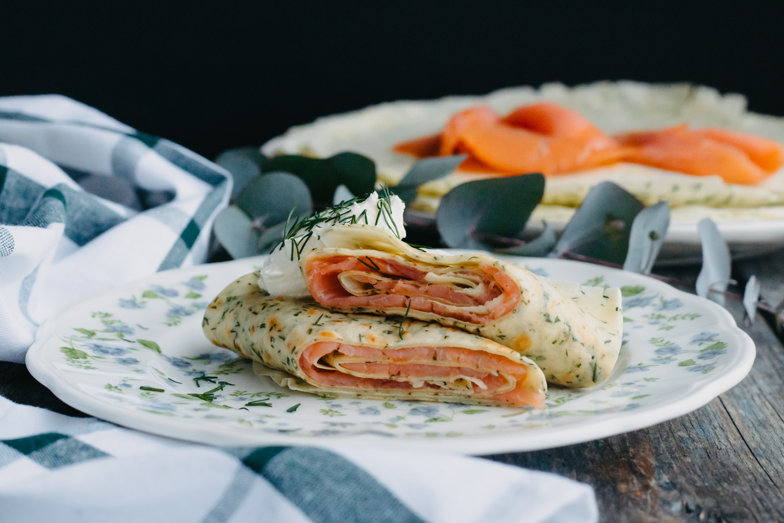 Блинчики с укропом и малосольным вареньем