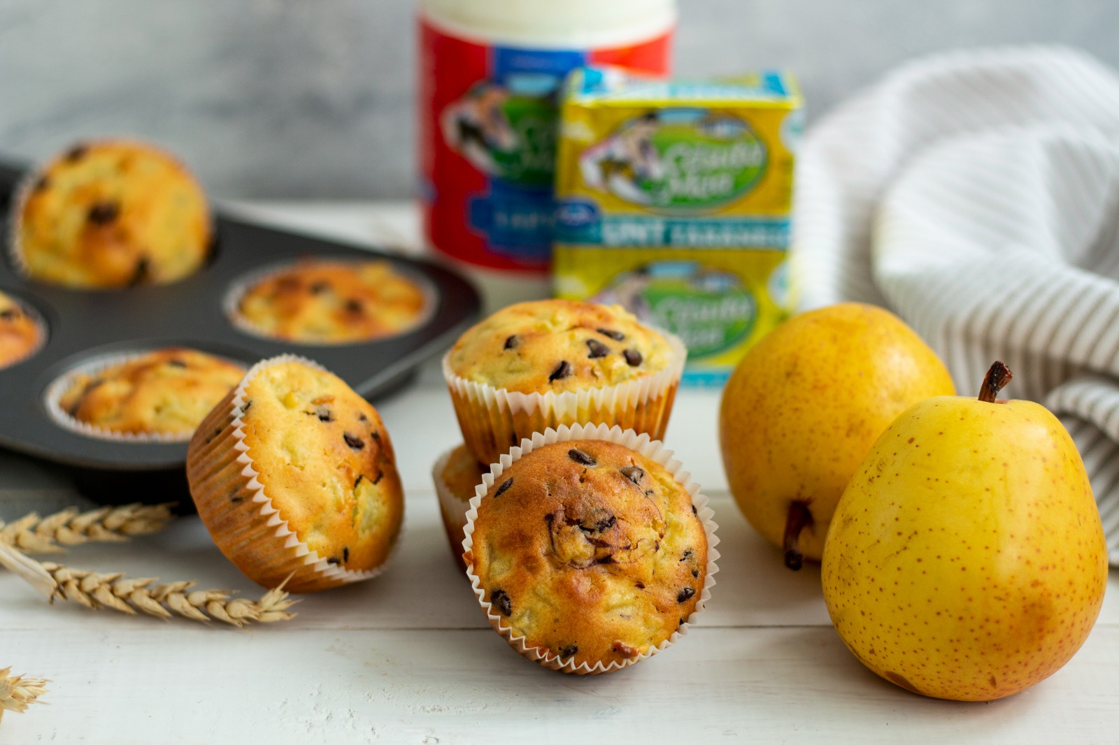 Шоколадно-грушевые кексы