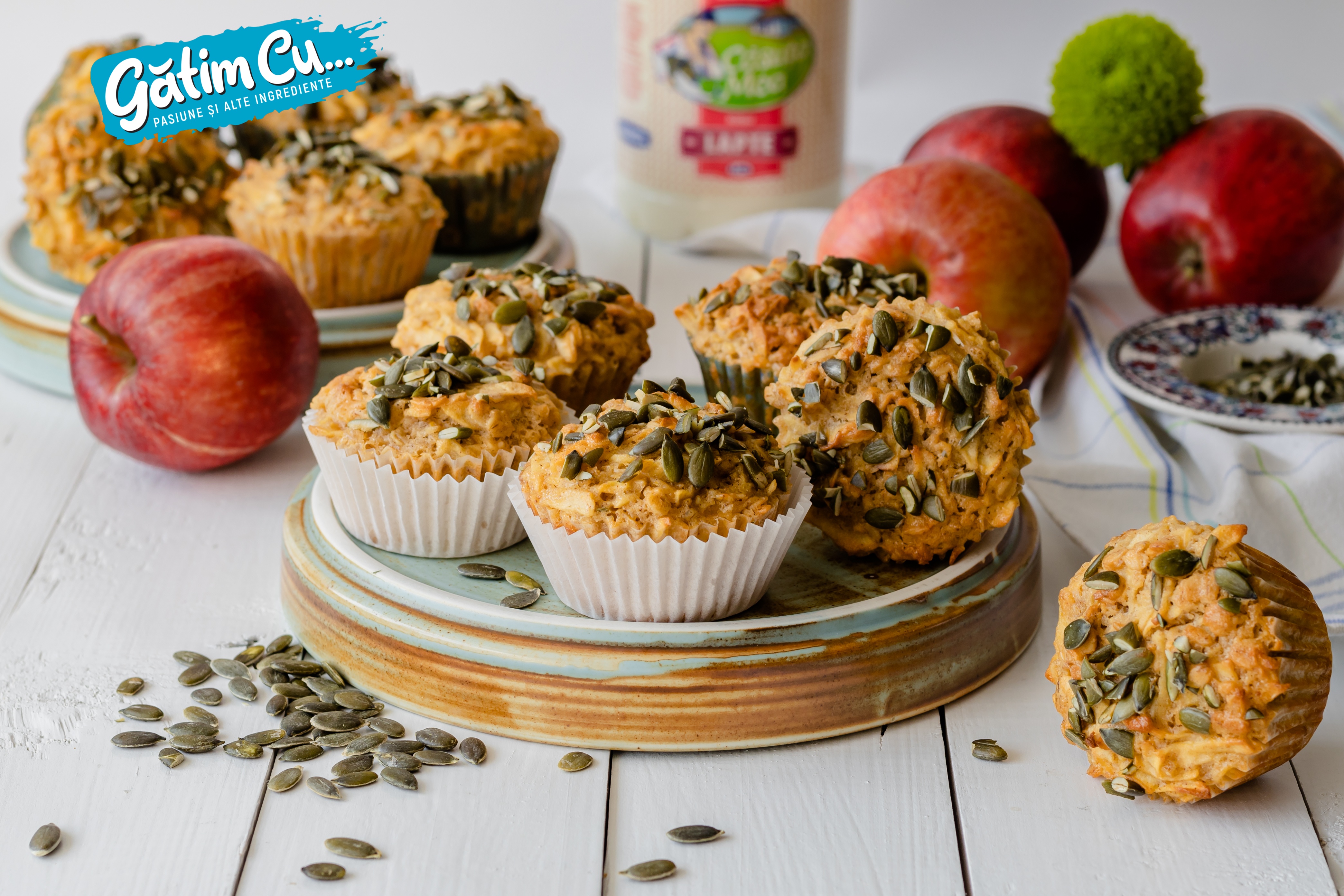 Маффины с цельнозерновой мукой и яблоками