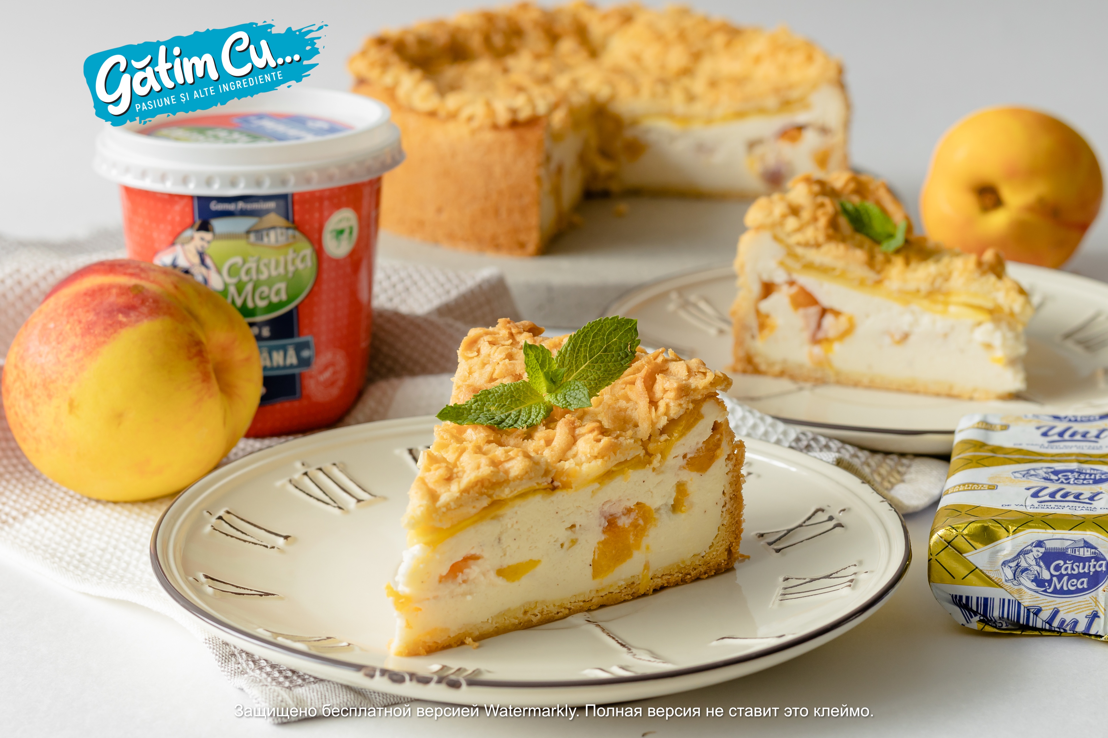 Торт с персиками