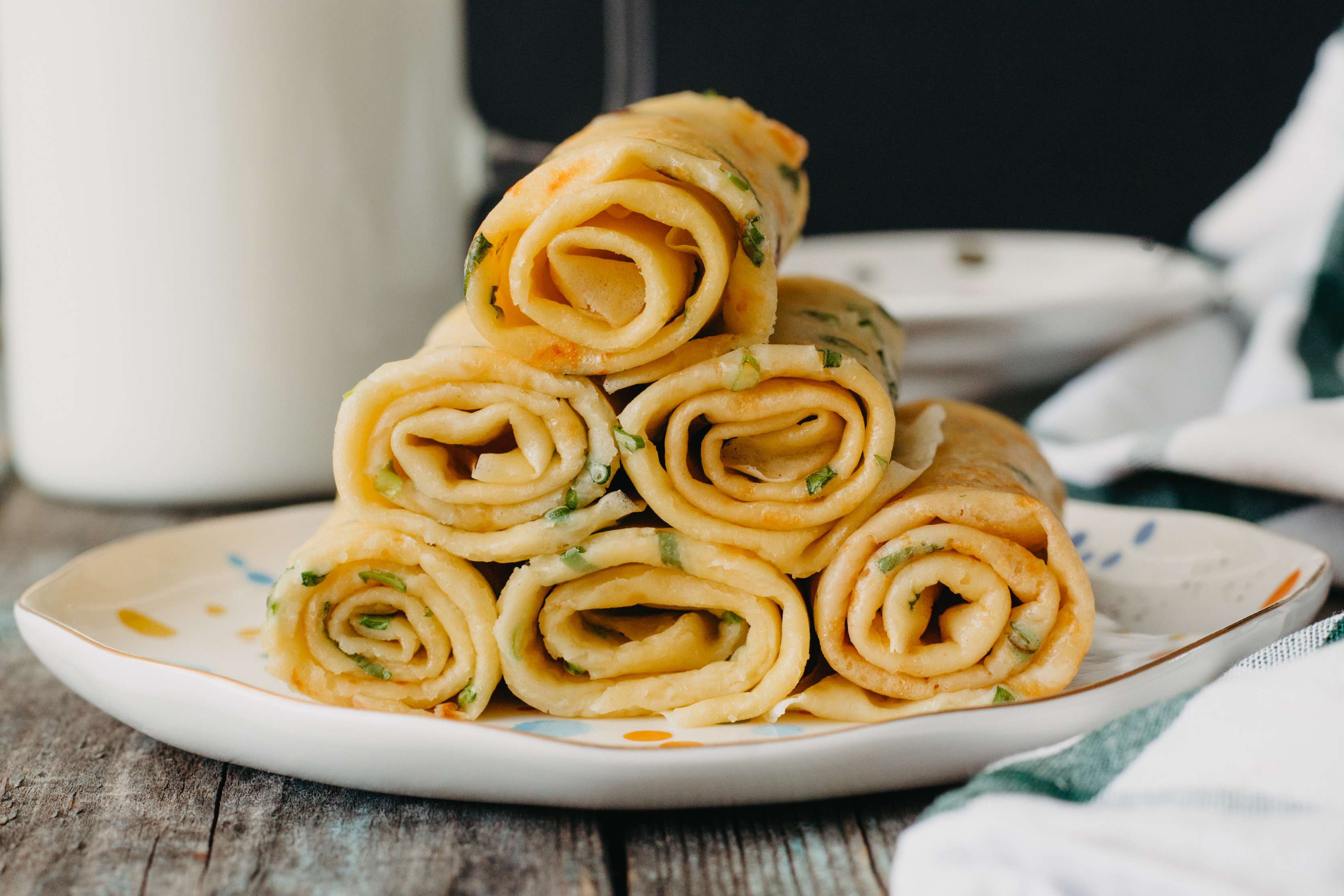 Блинчики с сыром и зеленью