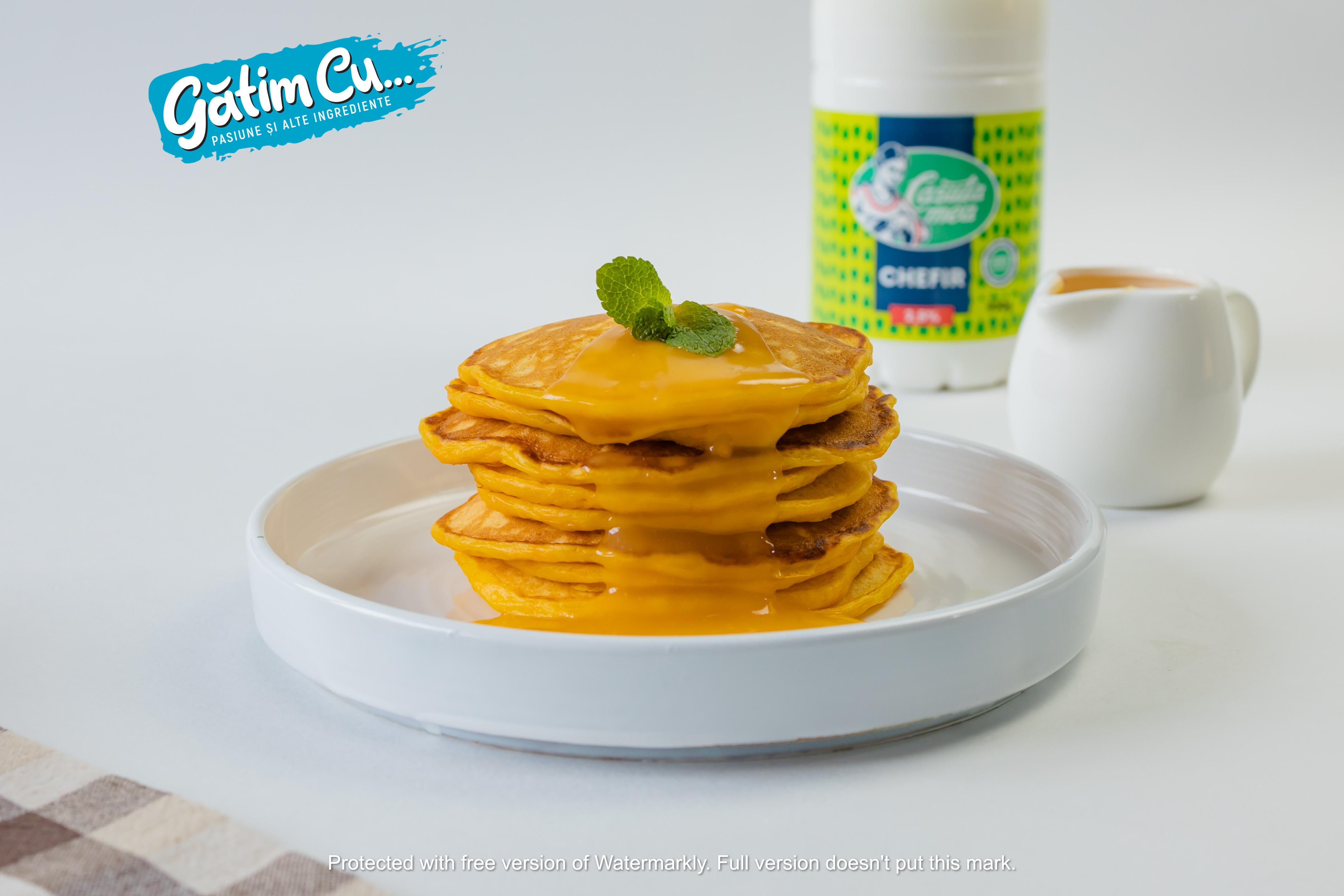 Pancakes with carrot and orange sauce