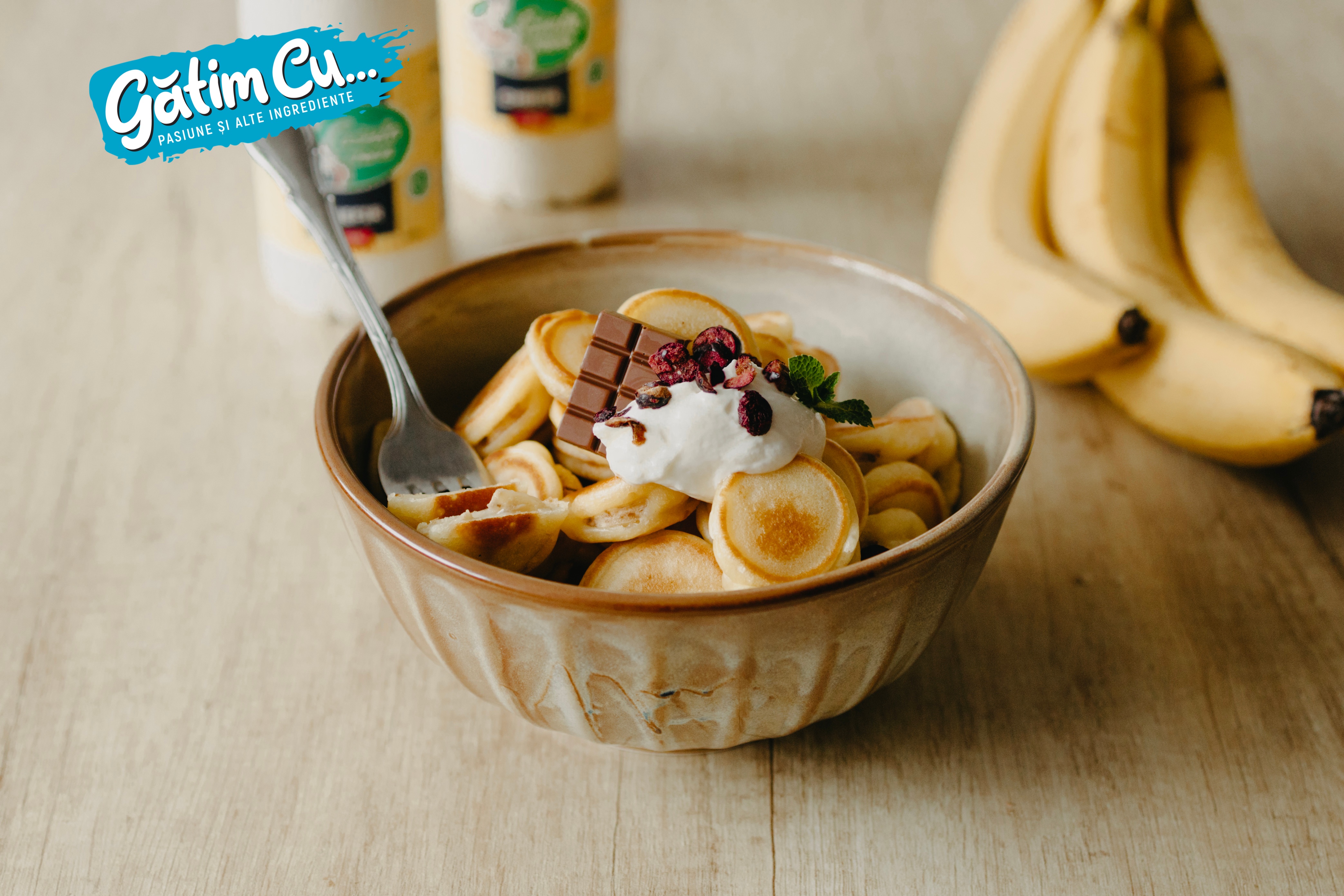 Пушистые блины с бананами