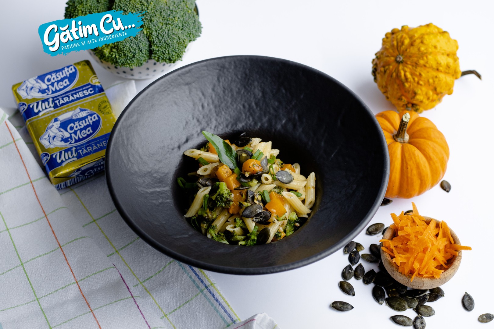 Паста с тыквой и брокколи