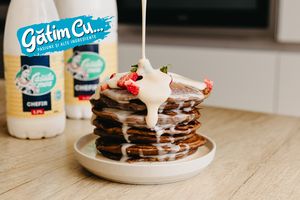Fluffy pancakes with orange and kefir