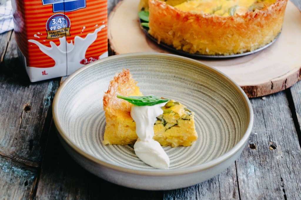 Тарт с корочкой из тертого картофеля