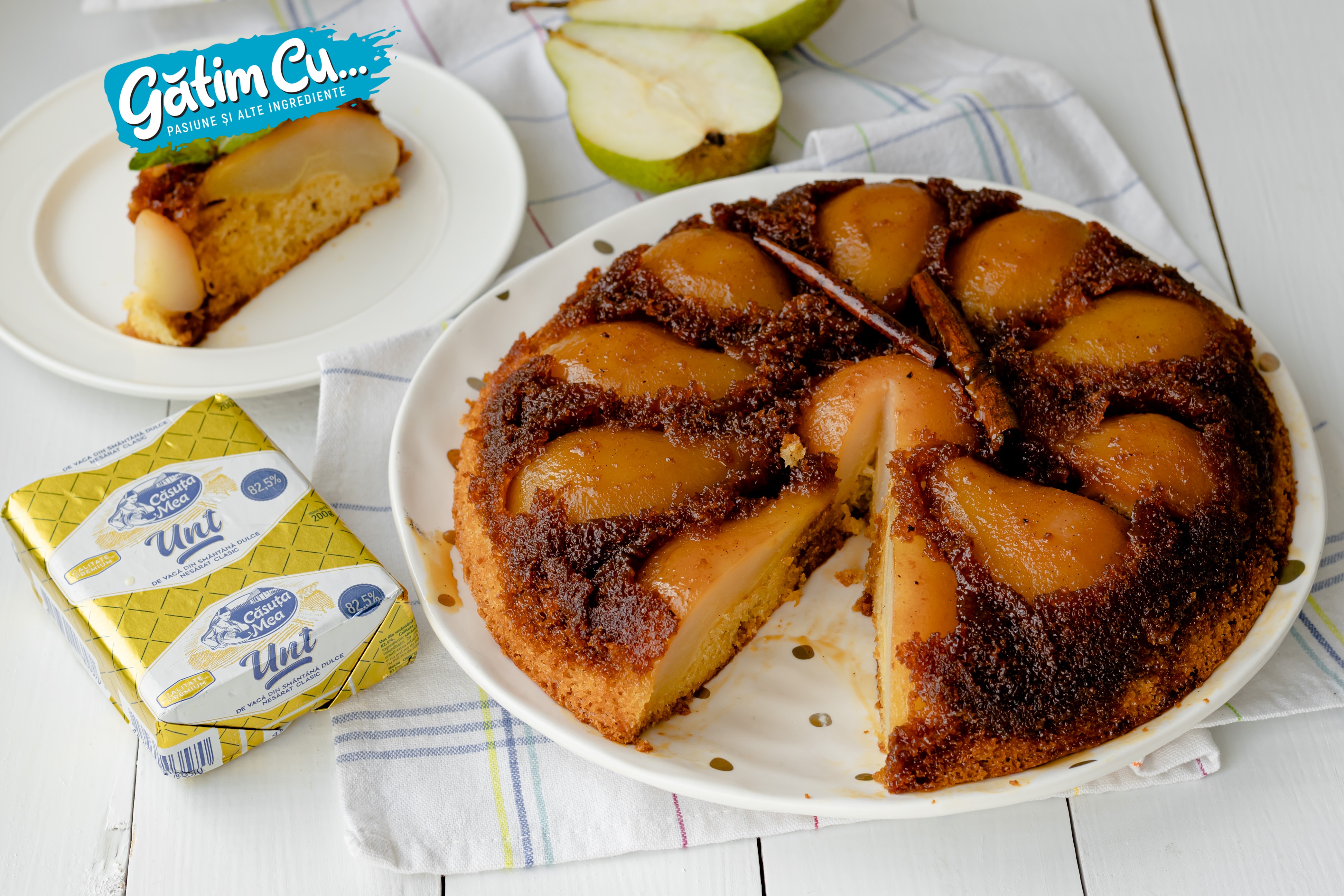 Получился пирог с грушами