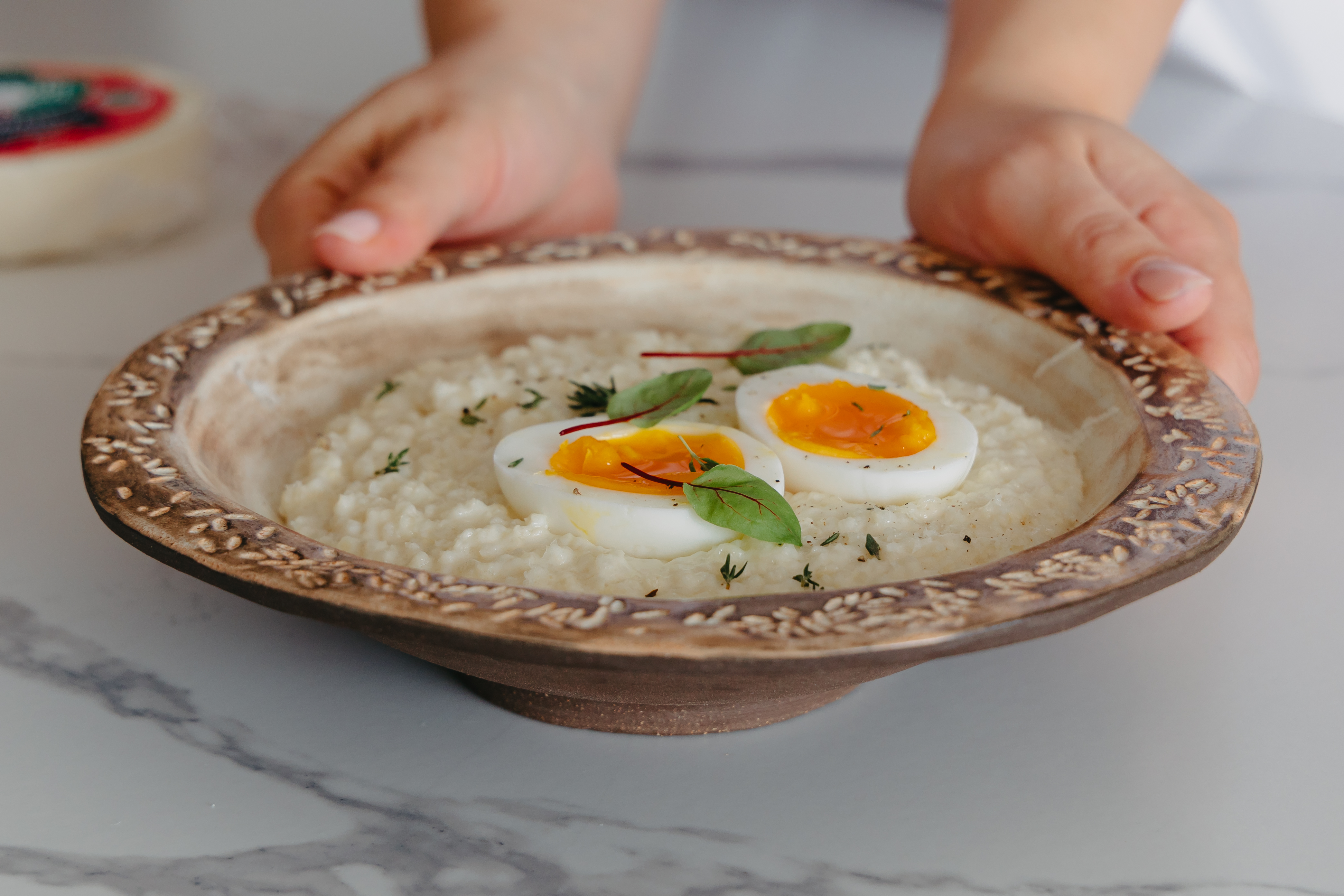 Terci de mei cu mozarella și ou