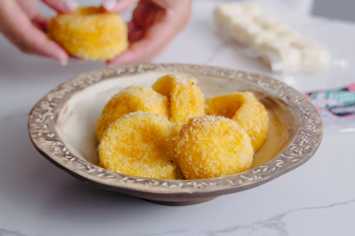Potato balls with suluguni