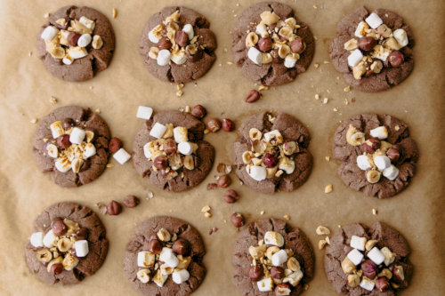 Biscuits with cocoa and hazelnuts