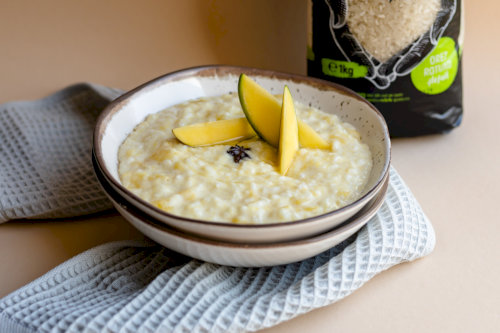 Budincă de orez cu mango