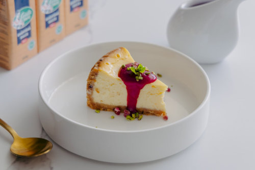 Cheesecake cooked in the oven