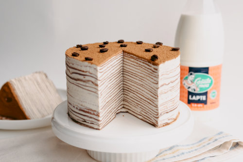 Tiramisu cake from pancakes