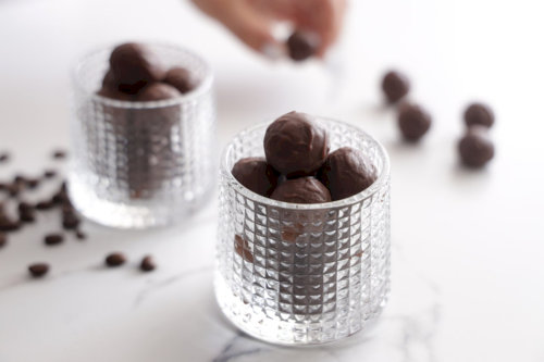 Truffles with coffee and liqueur